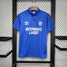 Rangers FC Retro Soccer Jersey Home Custom Shirt 1987-90