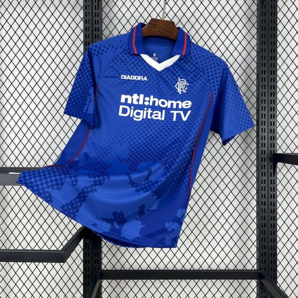 Rangers FC Retro Soccer Jersey Home Custom Shirt 2002-03