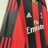 AC Milan Retro Soccer Jersey Home Long Sleeve Custom Shirt 2010/11