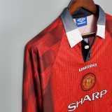 Manchester United Retro Football Jersey Home Long Sleeve Custom Shirt 1996/98