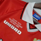 Manchester United Retro Home Long Sleeve Football Jersey Shirt 1999/00