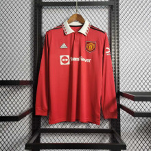 Manchester United Retro Home Long Sleeve Football Jersey Custom Shirt 2022/23