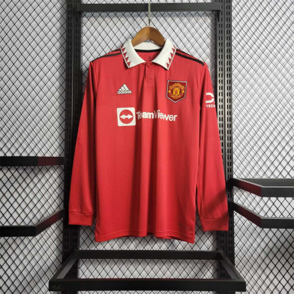 Manchester United Retro Home Long Sleeve Football Jersey Custom Shirt 2022/23