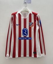 Atletico Madrid Soccer Jersey Home Long Sleeve Custom Shirt 2025/26