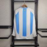 Argentina Soccer Jersey Home Custom Long Sleeve Shirt 2024