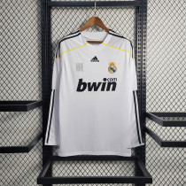 Real Madrid Retro Jersey Home Long Sleeve Custom Soccer Shirt 2009/10