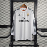 Real Madrid Retro Jersey Home Custom Long Sleeve Soccer Shirt 2013/14