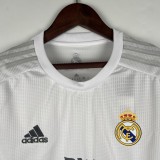 Real Madrid Retro Jersey Home Long Sleeve Custom Soccer Shirt 2015/16