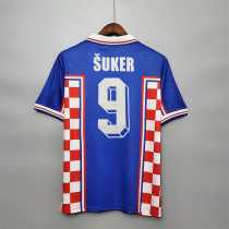 ŠUKER #9 Croatia Retro Soccer Jersey Away Custom Shirt World Cup 1998