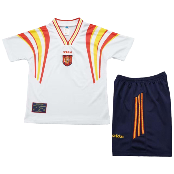 Spain Retro Football Jersey Third Away Kids Kit Jersey+Shorts 1996