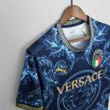 Italy Soccer Jersey x Versace Blue Special Edition Custom Shirt 2022