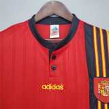 Spain Retro Football Jersey Home Custom Shirt 1996