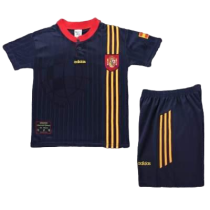 Spain Retro Football Jersey Away Kids Kit Jersey+Shorts 1996