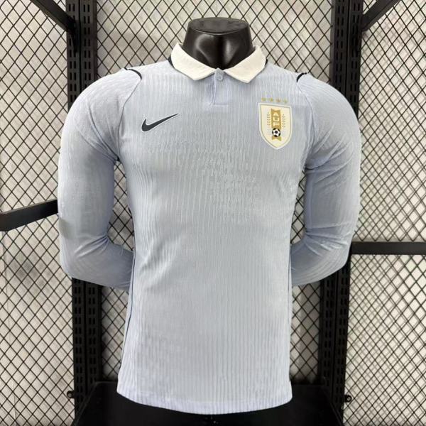 Uruguay Authentic Soccer Jersey Home Long Sleeve Shirt World Cup 2026