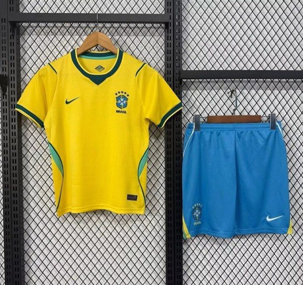 Brazil Soccer Jersey Home Kids Kit Jersey+Shorts World Cup 2026
