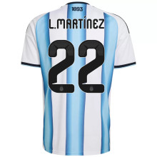 L.MARTÍNEZ #22 Argentina Soccer Jersey Home Custom Shirt World Cup 2026