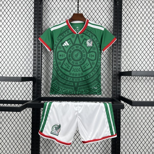 Mexico Soccer Jersey Home Kids Kit Jersey+Shorts World Cup 2026
