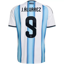 J.ÁLVAREZ #9 Argentina Soccer Jersey Home Custom Shirt World Cup 2026