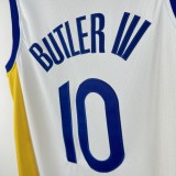 Embroidered Warriors V-neck White No. 10 Butler