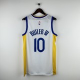 Embroidered Warriors V-neck White No. 10 Butler