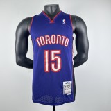 Embroidered MN Retro Jersey Raptors 99/00 Season Black Purple No. 15 Carter