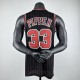 Embroidered MN Retro Jersey Bulls 97/98 Season Striped Black Size 33 Pippen