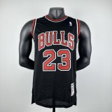 Embroidered MN Retro Jersey Bulls 97/98 Season Black No. 23 Jordan