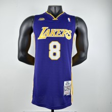 Embroidered MN retro jersey Lakers V-neck purple size 8 Kobe