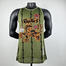 Embroidered MN Retro Jersey Raptors 98/99 Season Army Green No. 15 Carter