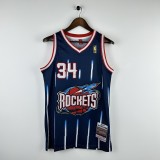 Embroidered MN Retro Jersey Rockets 96/97 Season 34 Olajuwon