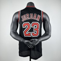 Embroidered MN Retro Jersey Bulls 97/98 Season Black No. 23 Jordan