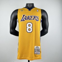 Embroidered MN retro jersey Lakers V-neck yellow No. 8 Kobe