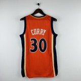 Embroidered MN Retro Jersey Warriors 2009/10 Season Orange #30 Curry