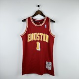 Embroidered MN Retro Jersey Rockets 04/05 Season Red No.1 McGrady