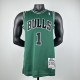 Embroidered MN Retro Jersey Bulls 08/09 Season Green No.1 Rose