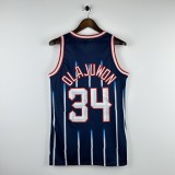Embroidered MN Retro Jersey Rockets 96/97 Season 34 Olajuwon