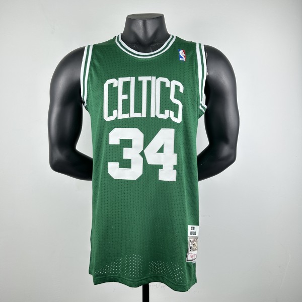  Embroidered MN Retro Jersey Celtics 07/08 Season Green No. 34 Paul Pierce