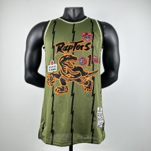 Embroidered MN Retro Jersey Raptors 98/99 Season Army Green No.1 McGrady