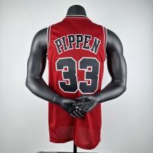 Embroidered MN Retro Jersey Bulls 97/98 Season Red No. 33 Pippen