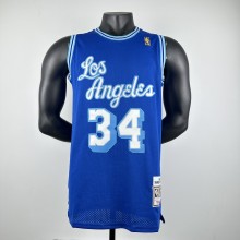 Embroidered MN Retro Jersey Lakers 96/97 Season Blue No. 34 O'Neal