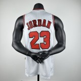 Embroidered MN Retro Jersey Bulls 97/98 Season White No. 23 Jordan