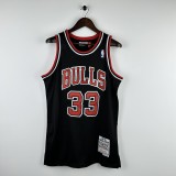 Embroidered MN Retro Jersey Bulls 97/98 Season Black No. 33 Pippen
