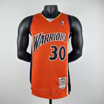 Embroidered MN Retro Jersey Warriors 2009/10 Season Orange #30 Curry