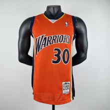 Embroidered MN Retro Jersey Warriors 2009/10 Season Orange #30 Curry