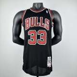 Embroidered MN Retro Jersey Bulls 97/98 Season Black No. 33 Pippen