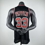 Embroidered MN Retro Jersey Bulls 97/98 Season Black No. 33 Pippen