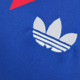 1988/90 France Home Long Sleeve Retro Soccer Jersey