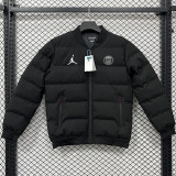 2026/27 PSG x Jordan Black Baseball Cotton Windbreaker Jacket BQ7703 黑标