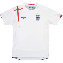 2006 England Home White Retro Soccer Jersey