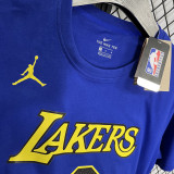 2025 Lakers Jordan JAMES #6 Blue High Quality Casual T-Shirt  T182